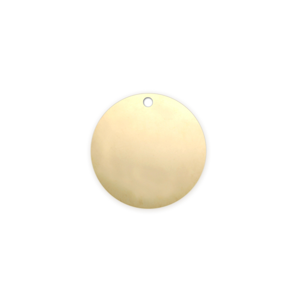 Metal Stamping Blanks Gold Filled Round, Disc, Circle with Hole, 12.7mm (.50"), 22g